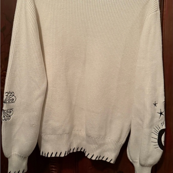 Anthropologie Never Fully Dressed Cream and Black Tattoo Cardigan - Picture 4 of 4